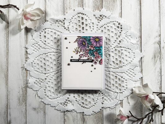 Corner Floral Anniversary Card