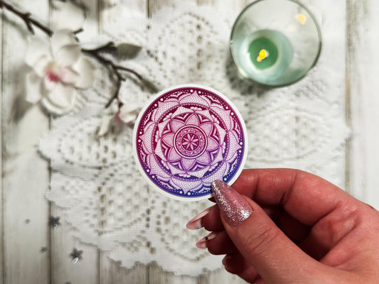 Jewel Toned Mandala Die-Cut Sticker