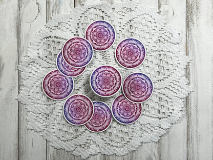 Jewel Toned Mandala Die-Cut Sticker