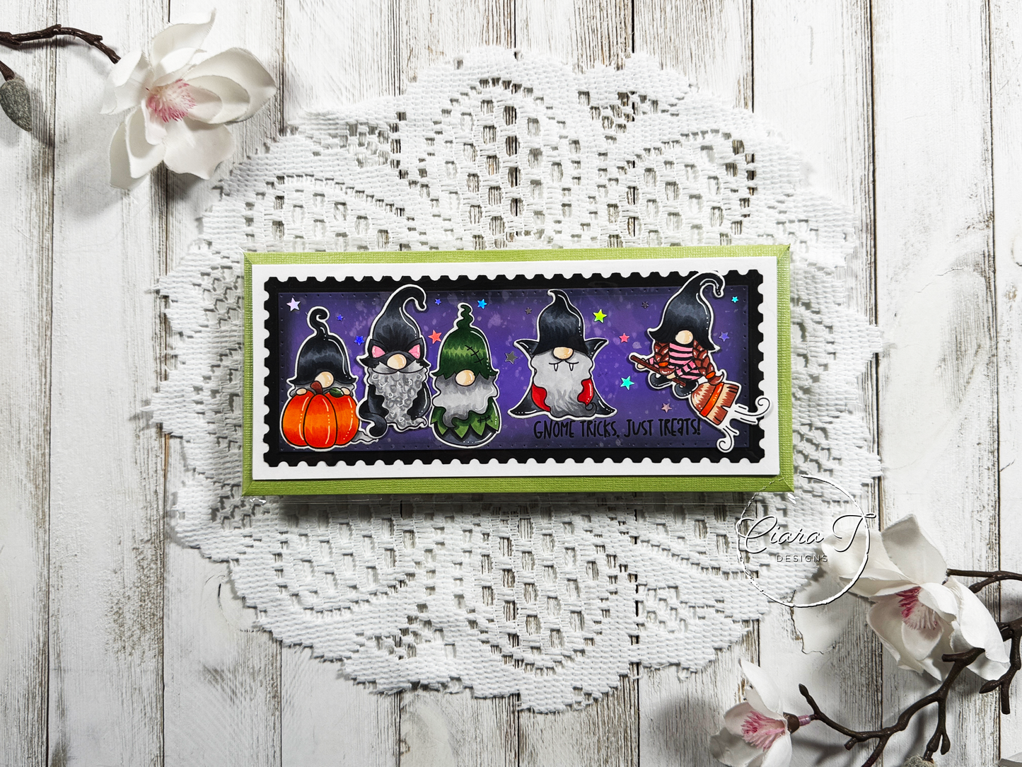 Gnome Halloween Slimline Card