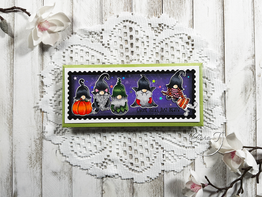 Gnome Halloween Slimline Card