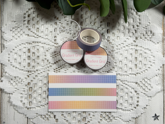 Gradient Grid Washi Tape - Tulip Collection