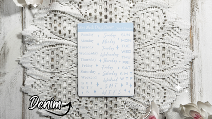 Candy Coloured Week Days Medium Sticker Sheet