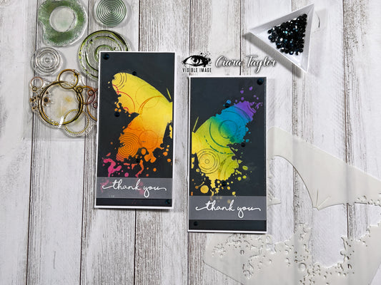 Ink-Blended Butterfly Thank You Mini Slimline Card