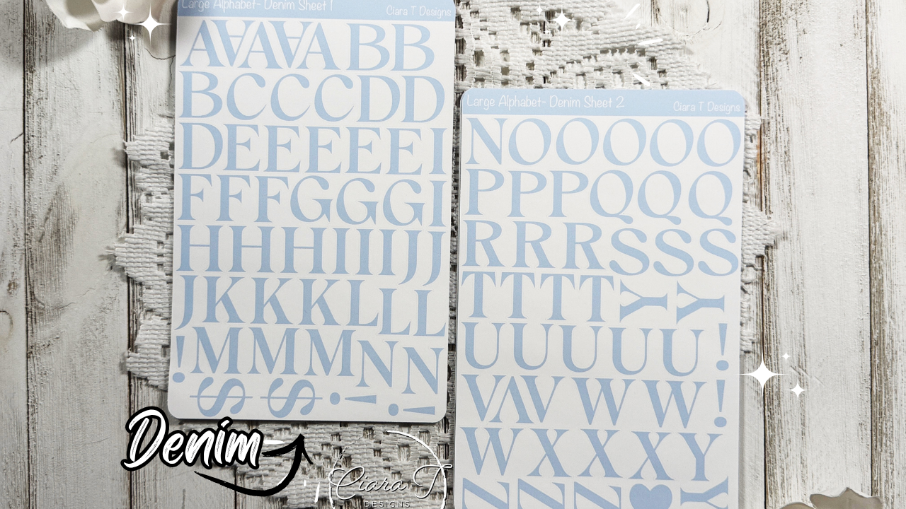 Candy Coloured Large Serif Alphabet Large Sticker Sheet