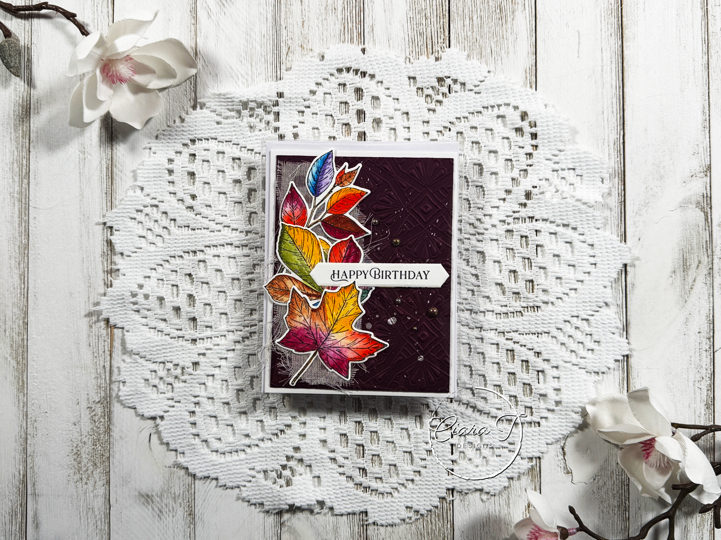 Vibrant Leaves Birthday Card