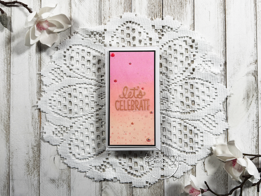 Pink & Peach Mini Slimline Birthday Card