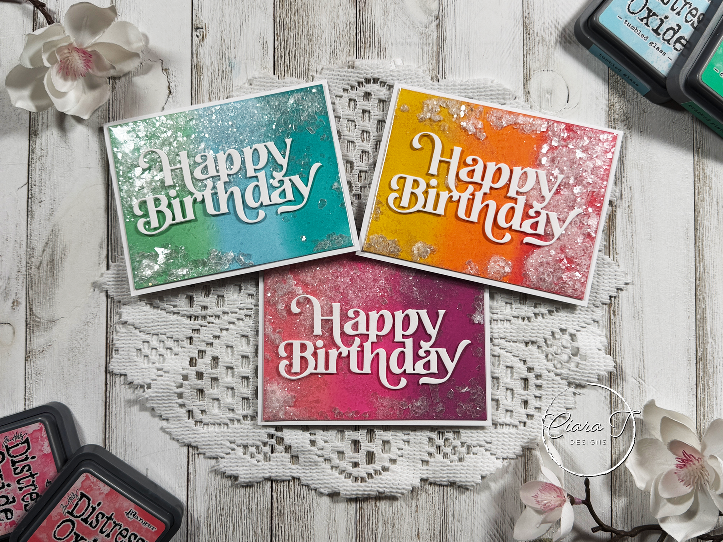 Ink- Blended Flat Shaker Birthday Card *Bundle*