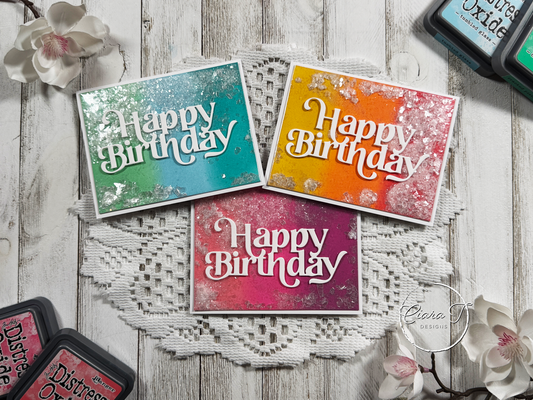 Ink- Blended Flat Shaker Birthday Card *Bundle*