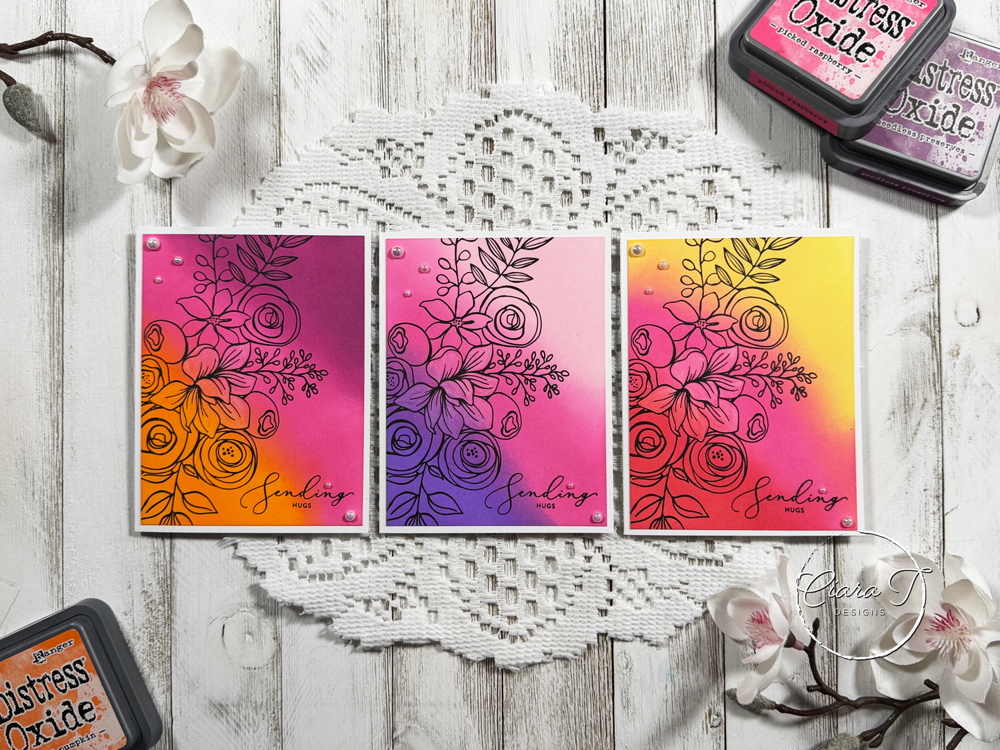 Ink Blended Floral Friendship Card *Bundle*