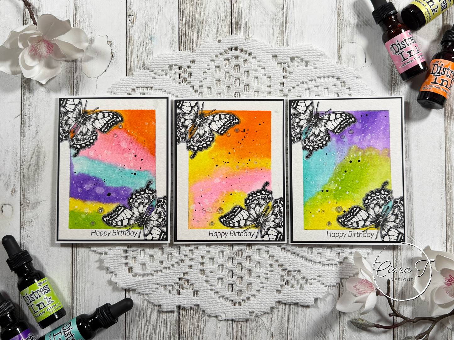 Inky Butterfly Birthday Card *Bundle*