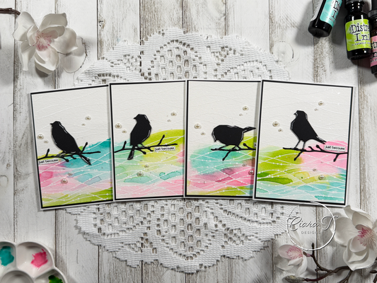 Watercolour & Birds Saying Hello Card *Bundle*