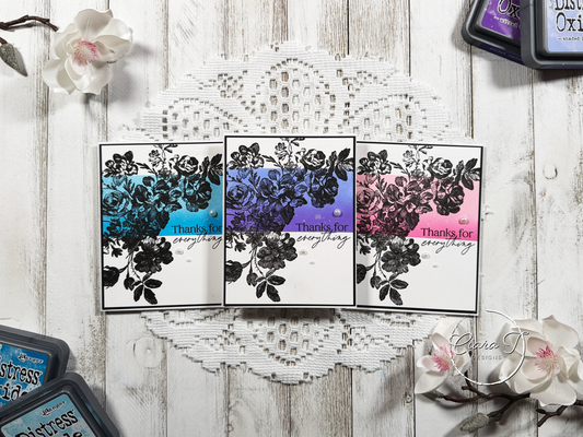 Ink-Blended Floral Thank you Card *Bundle*