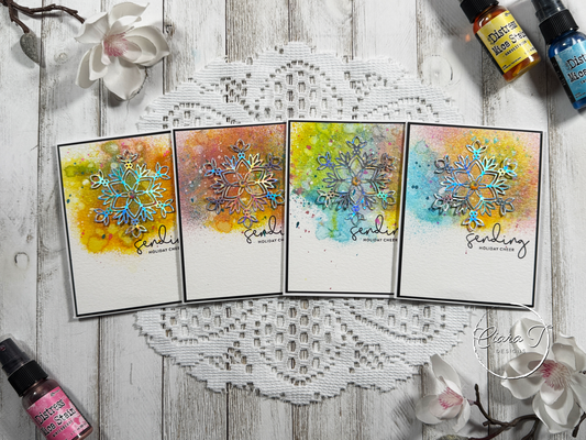 Sprayed Background & Snowflake Christmas Card *Bundle*