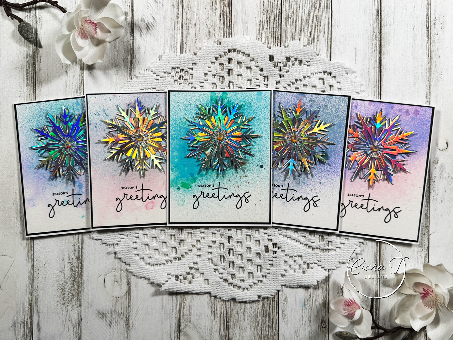 Spray & Holographic Christmas Card *Bundle*