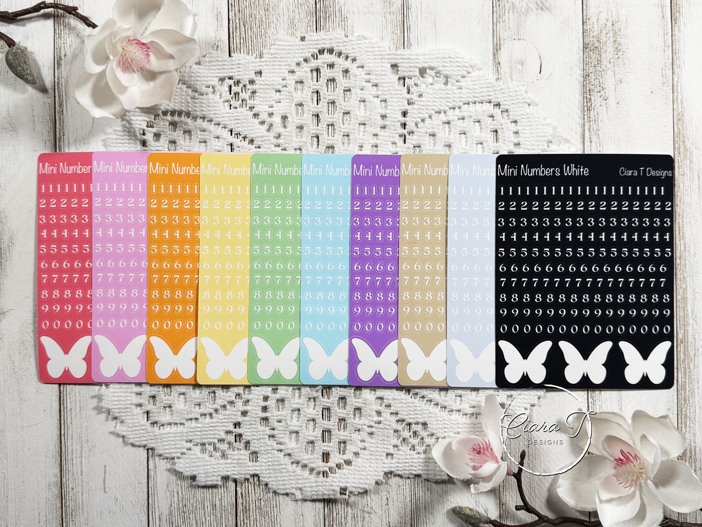 Rainbow Background Mini Numbers Medium Sticker Sheet