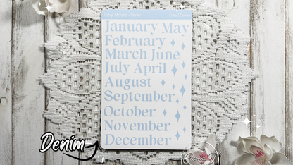 Candy Coloured Months Large Sticker Sheet