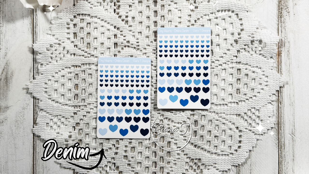 Ombre Candy Coloured Heart Small Sticker Sheet