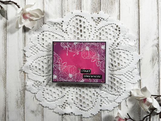 Pink & Purple Ink-Blended Inspirational Card