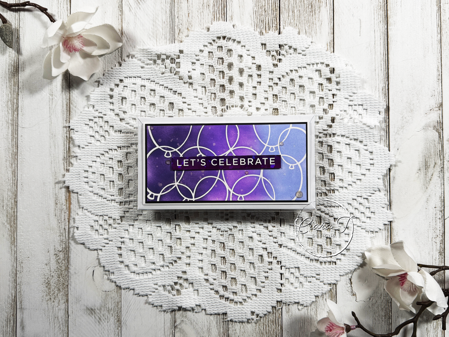 Purple Balloon Mini Slimline Birthday Card