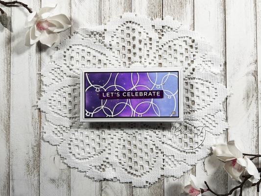 Purple Balloon Mini Slimline Birthday Card