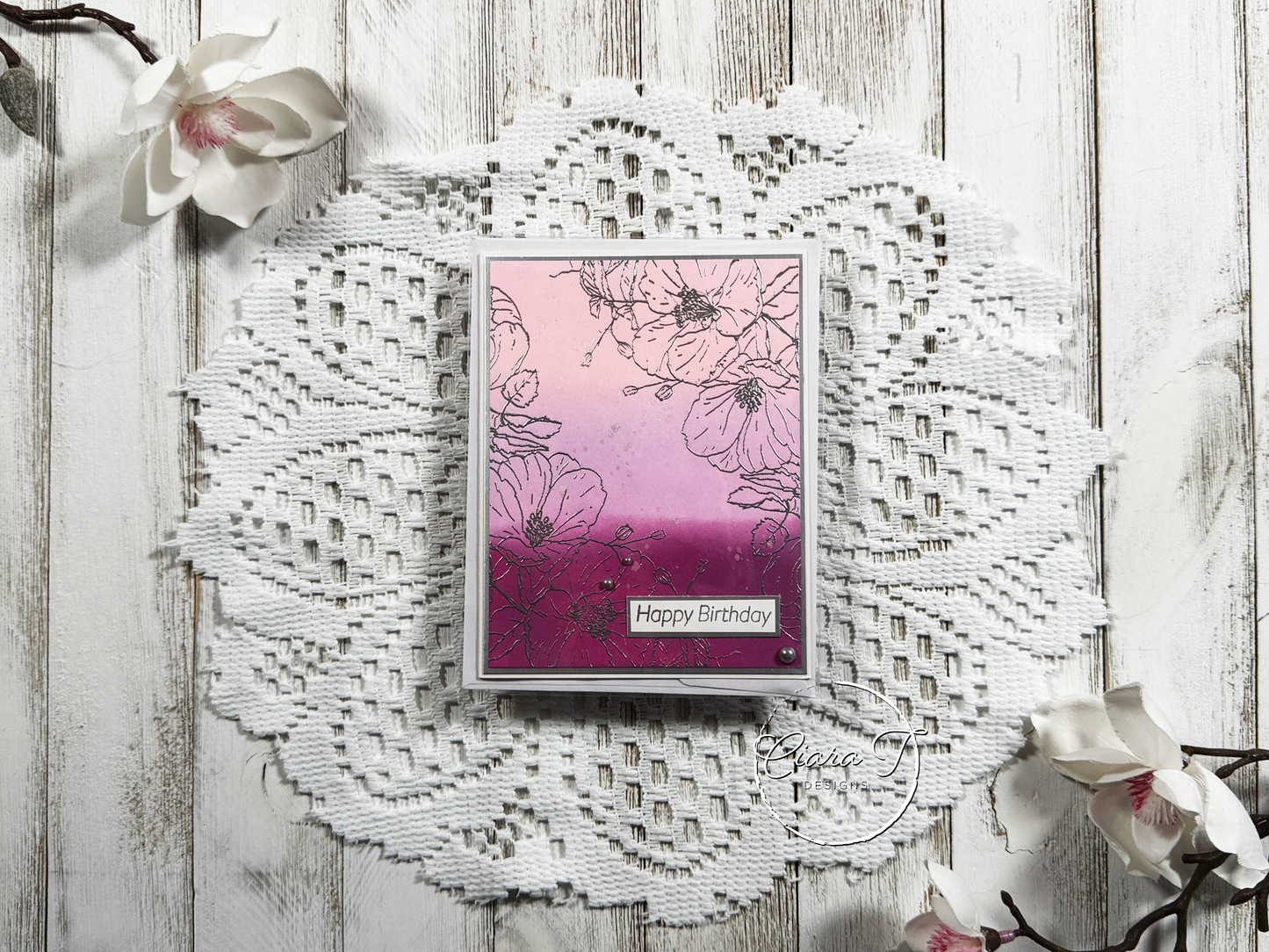 Pink & Silver Birthday Card