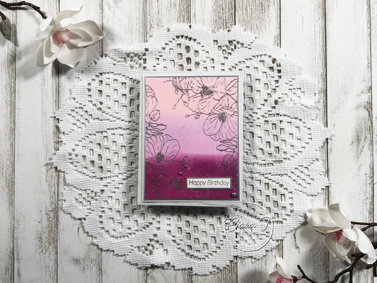 Pink & Silver Birthday Card