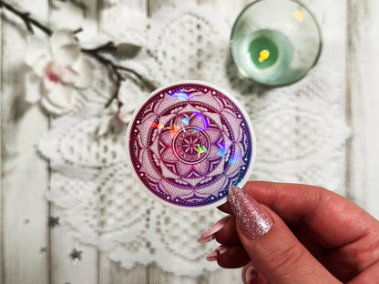 Jewel Toned Mandala Die-Cut Sticker