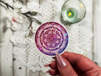 Jewel Toned Mandala Die-Cut Sticker
