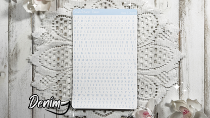 Candy Coloured Small Serif Alphabet Large Sticker Sheet