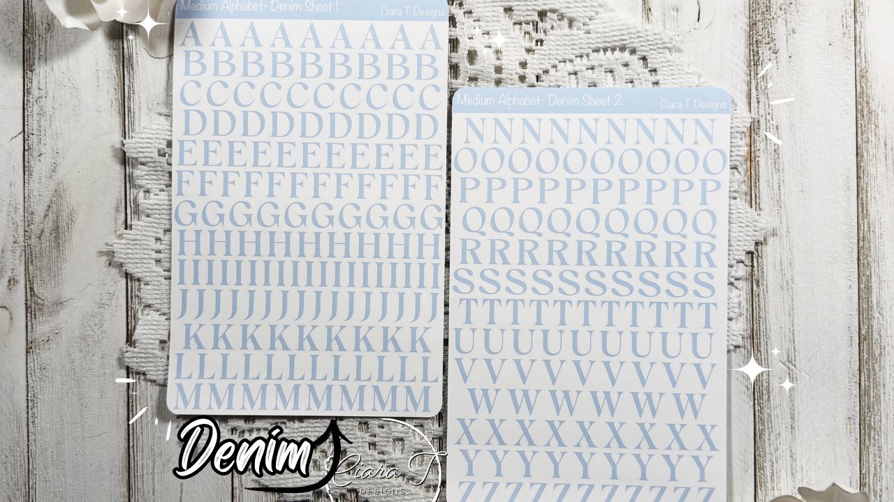 Candy Coloured Medium Serif Alphabet Large Sticker Sheet