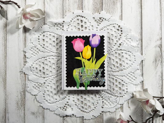 Vibrant Tulip Birthday Card