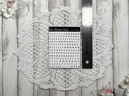 Mini Rainbow Coloured Small Serif Alphabet Sticker Sheet