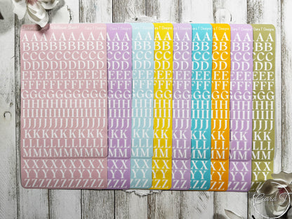 Medium Candy Background Serif Alphabet Sticker Sheet