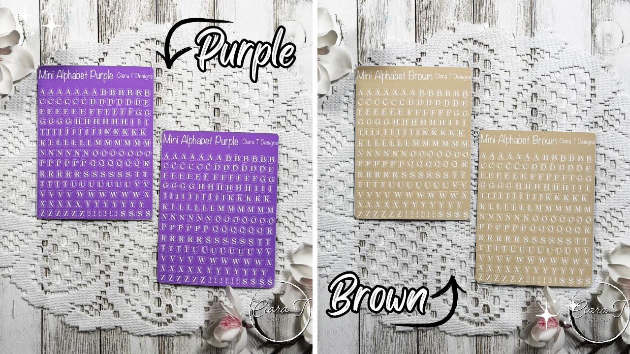 Mini Rainbow Background Serif Alphabet Sticker Sheet