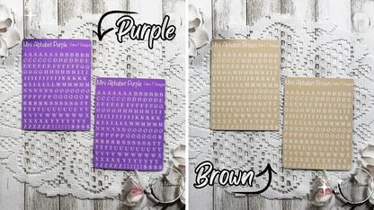 Mini Rainbow Background Serif Alphabet Sticker Sheet