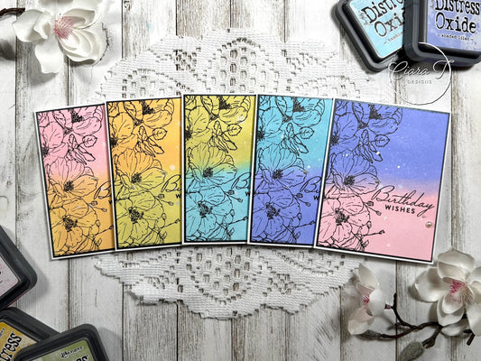 Duo Ink- Blended Floral Birthday Card *Bundle*