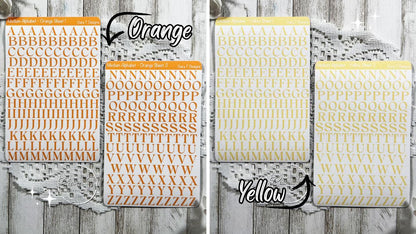 Medium Rainbow Coloured Serif Alphabet Sticker Sheet