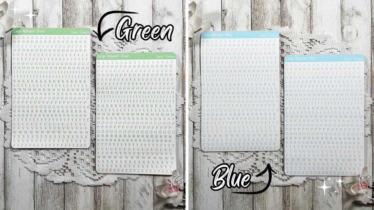 Small Rainbow Serif Alphabet Sticker Sheet