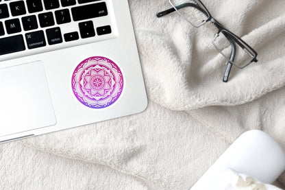Jewel Toned Mandala Die-Cut Sticker