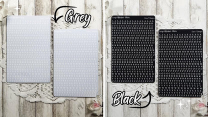 Small Rainbow Background Serif Alphabet Sticker Sheet,