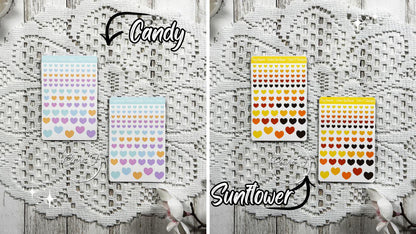 Tiny Ombre Candy Coloured Heart Sticker Sheet