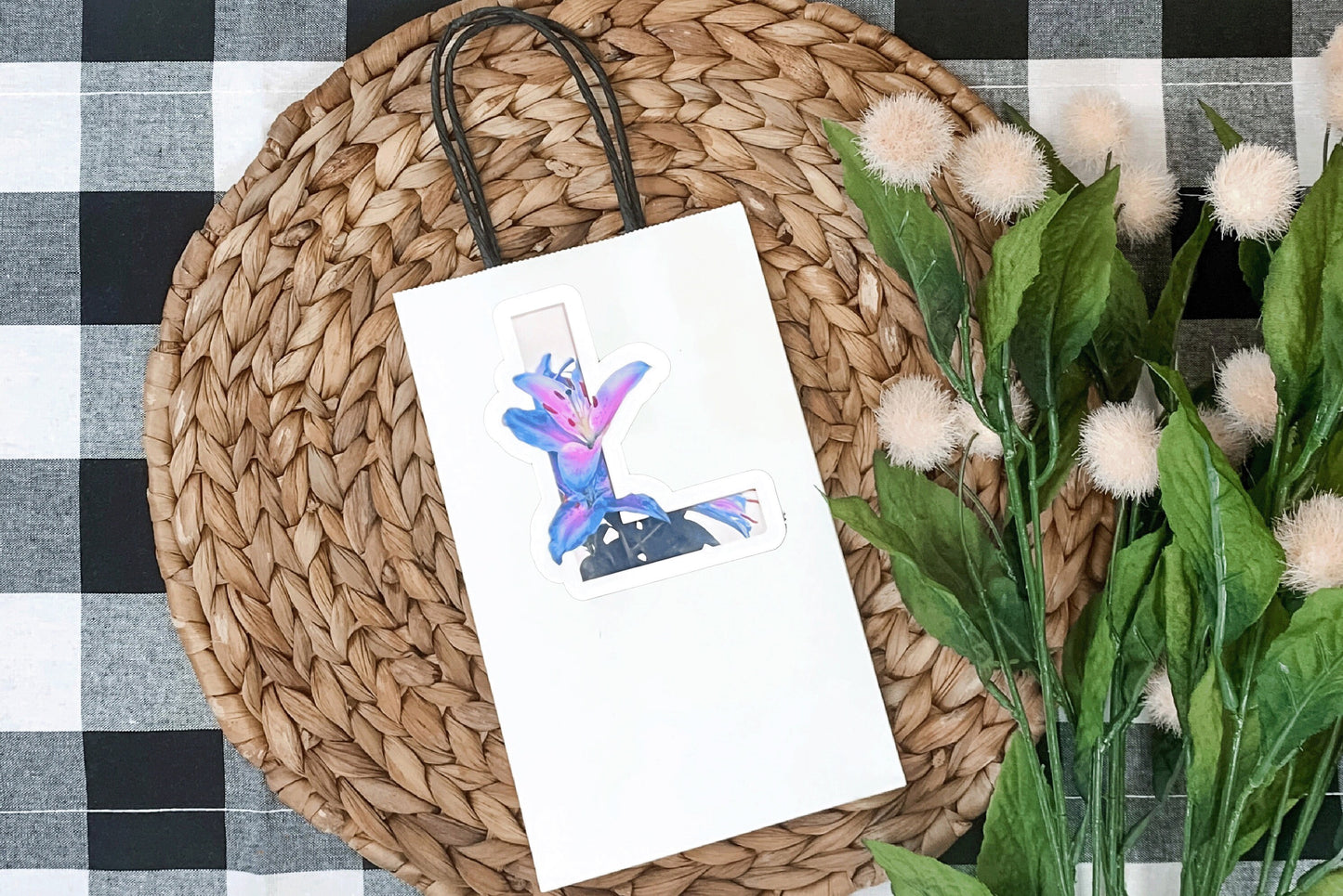 Holographic Glass Shards Floral Alphabet Sticker