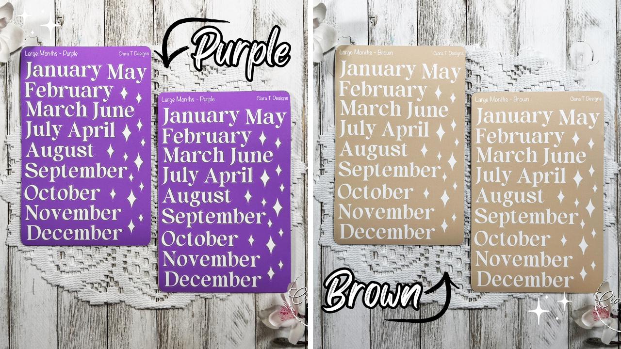 Large Rainbow Background Months of the Year Rainbow Sticker Sheet