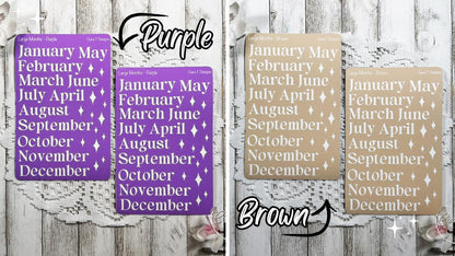 Large Rainbow Background Months of the Year Rainbow Sticker Sheet