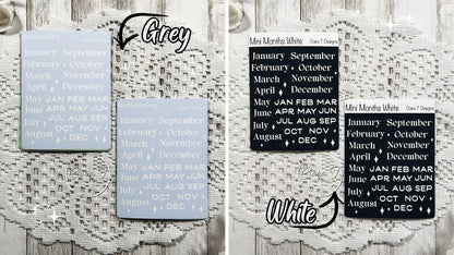 Mini Rainbow Background Months of the Year Sticker Sheet