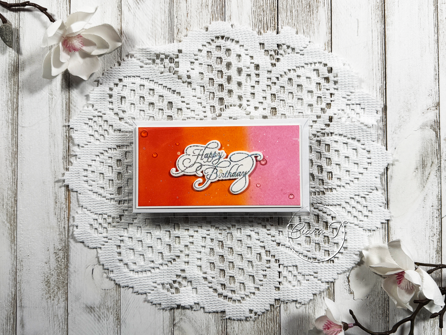 Try-Coloured Mini Slimline Birthday Card