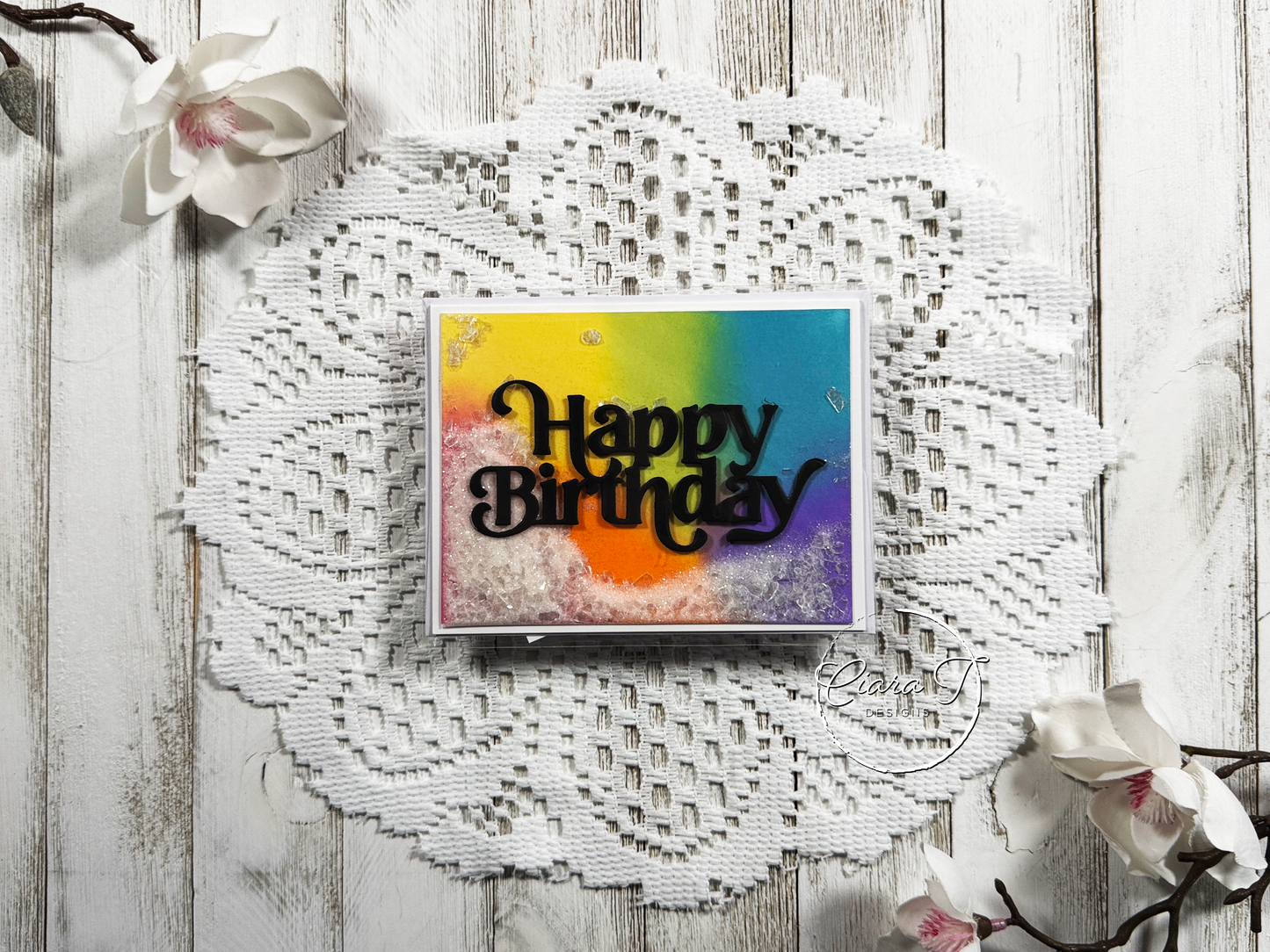 Bright Ink-Blended Shaker Birthday Card