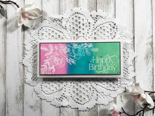 Tri-Coloured Slimline Birthday Card