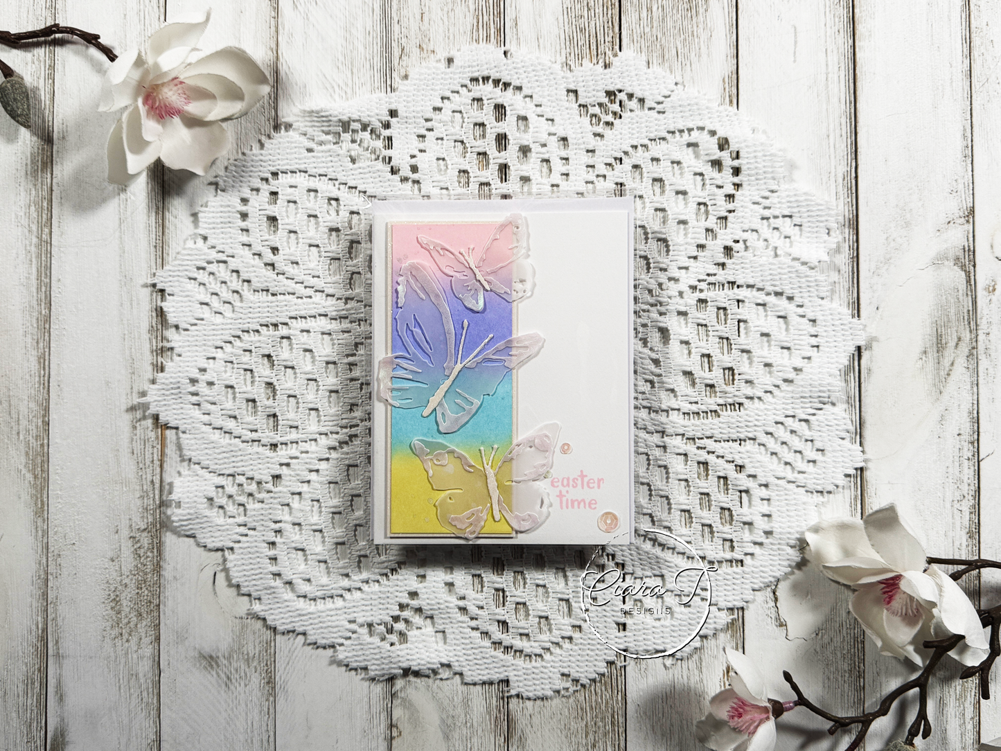 Ink-Blended Butterfly Easter Card